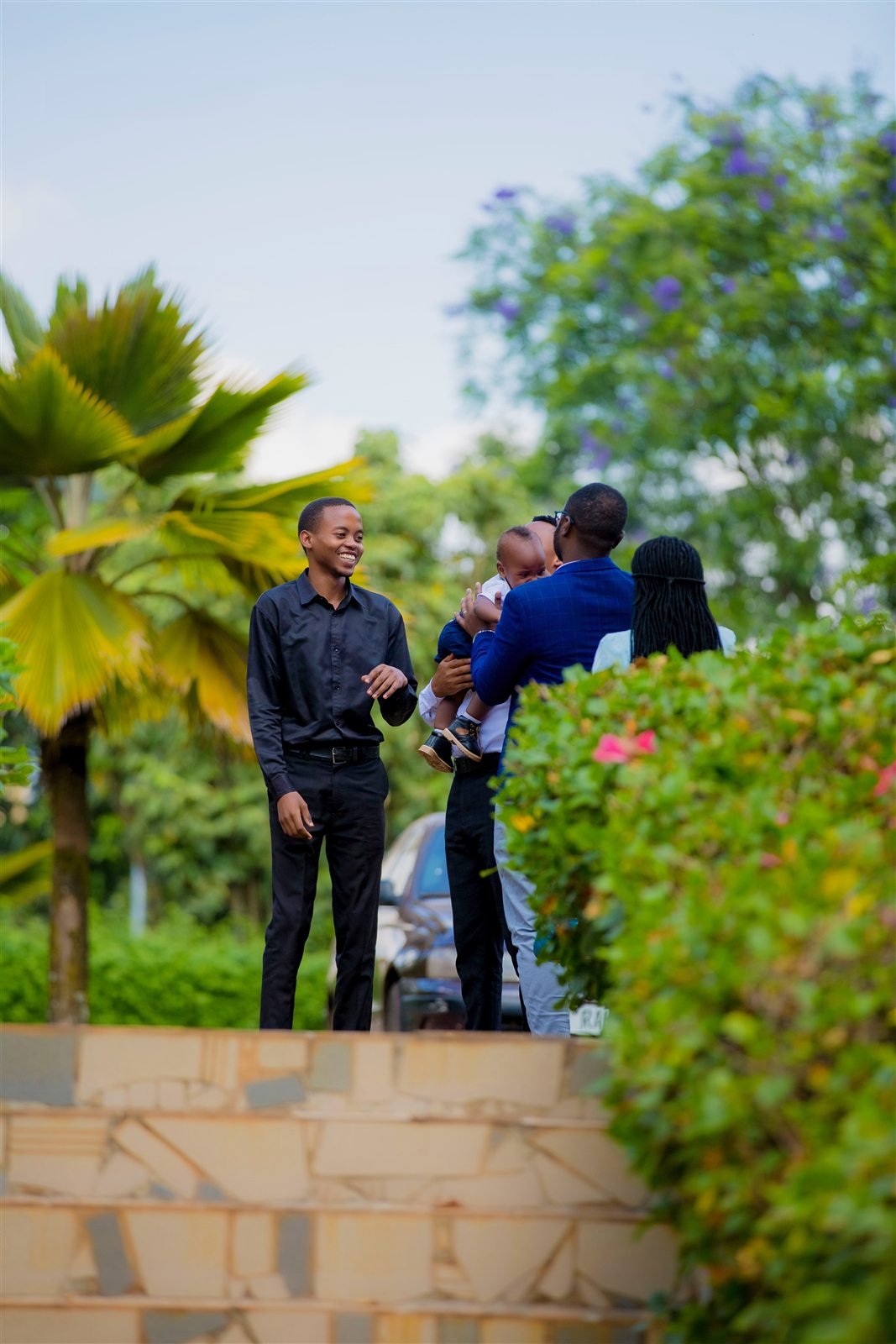 Church members fellowship together after service